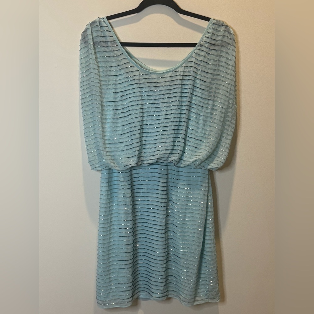 Vintage Blue Beaded Sequin Dress